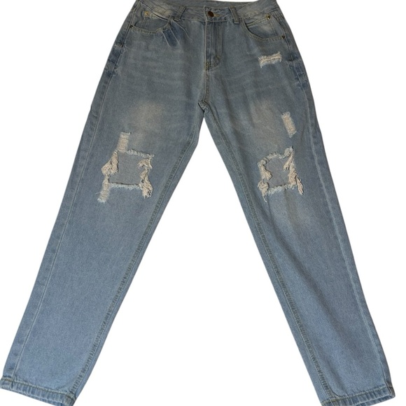 Mom Jeans Ripped High Waist SHEIN Size Medium. Waist 29-30 Inches. - Picture 1 of 16